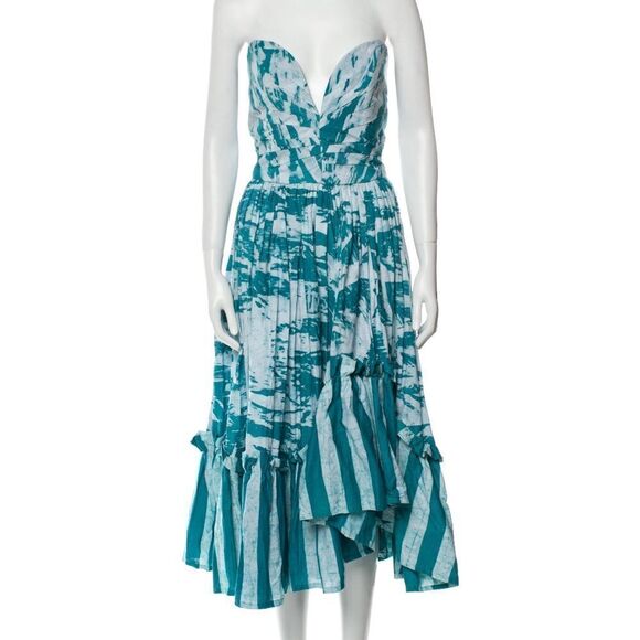 Sika Nia Strapless Printed Knee-Length Dress sz 10 - Picture 1 of 8